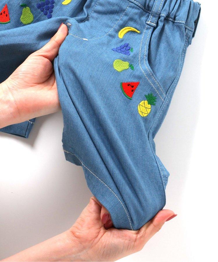 水果刺繡彈力褲 五分褲