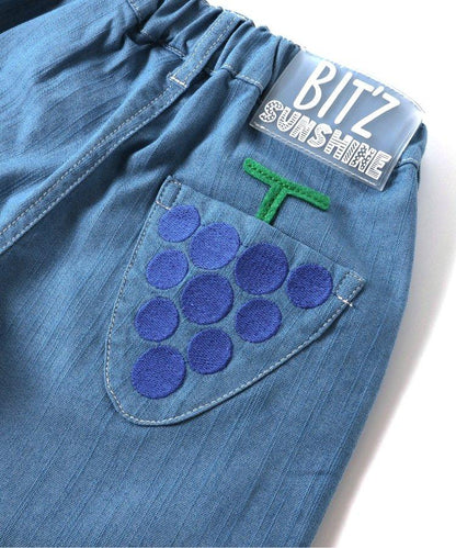 水果刺繡彈力褲 五分褲