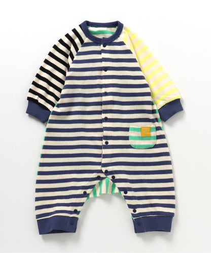 【連衣褲】瘋狂條紋工裝連體褲