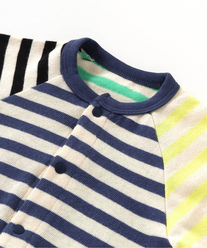 【連衣褲】瘋狂條紋工裝連體褲