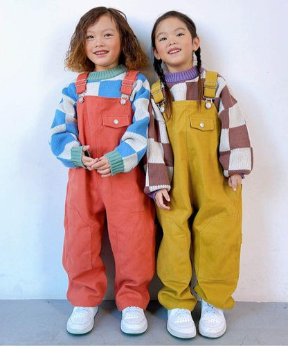 【連衣褲】 柚子蜜拼接連體褲