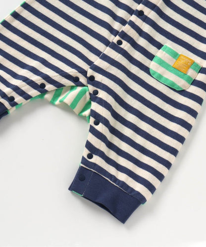 【連衣褲】瘋狂條紋工裝連體褲