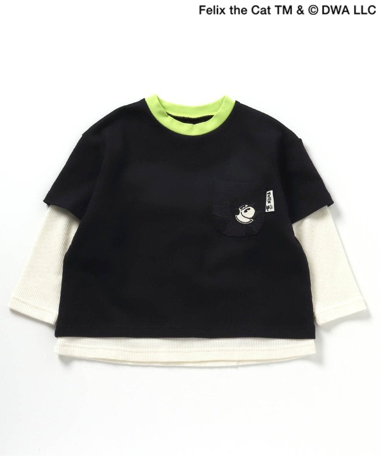 【菲利克斯貓】疊層風口袋T恤