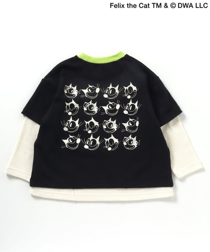 【菲利克斯貓】疊層風口袋T恤