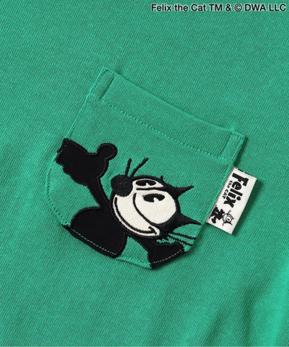 【菲利克斯貓】疊層風口袋T恤