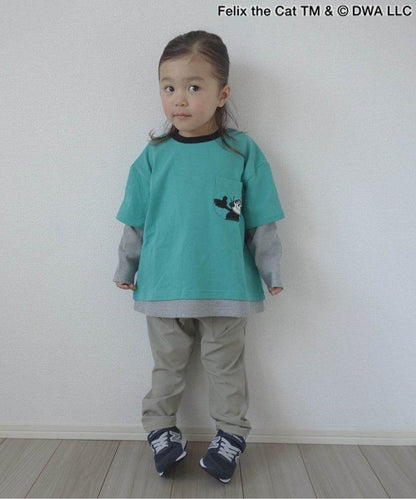 【菲利克斯貓】疊層風口袋T恤