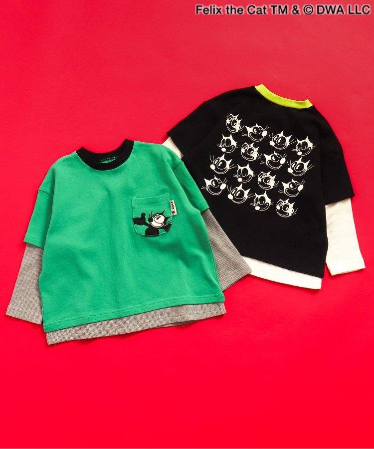 【菲利克斯貓】疊層風口袋T恤