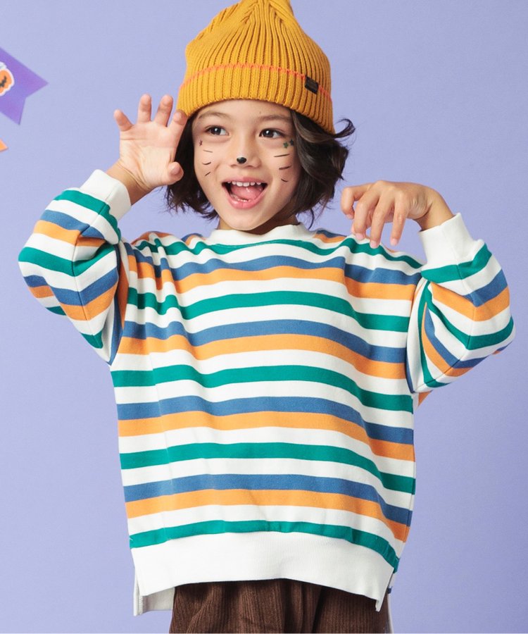 【連衣裙】多色條紋運動衫