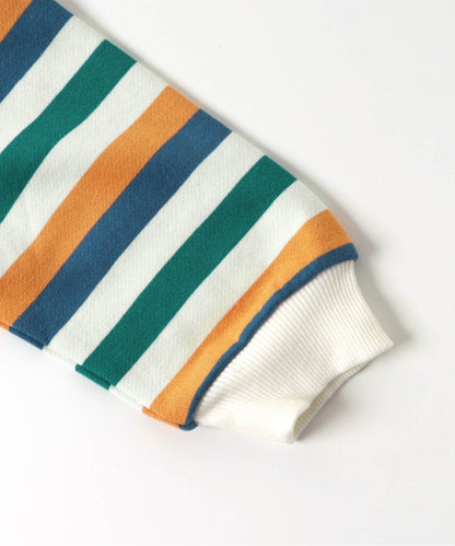 【連衣裙】多色條紋運動衫