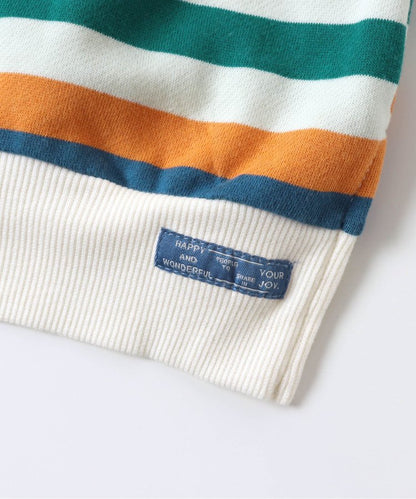 【連衣裙】多色條紋運動衫