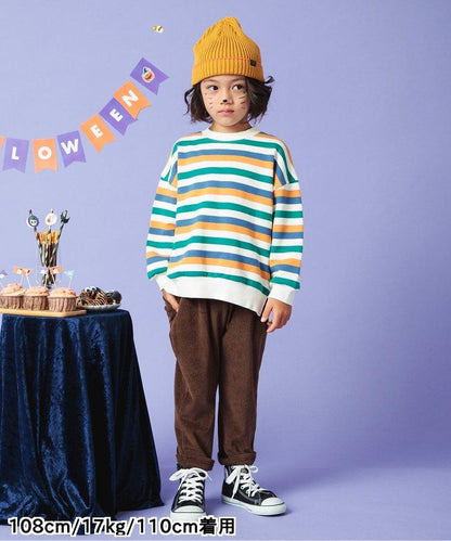 【連衣裙】多色條紋運動衫