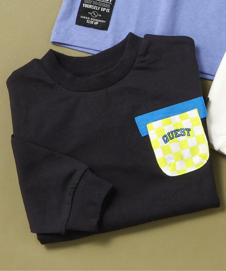 格紋口袋印花T恤