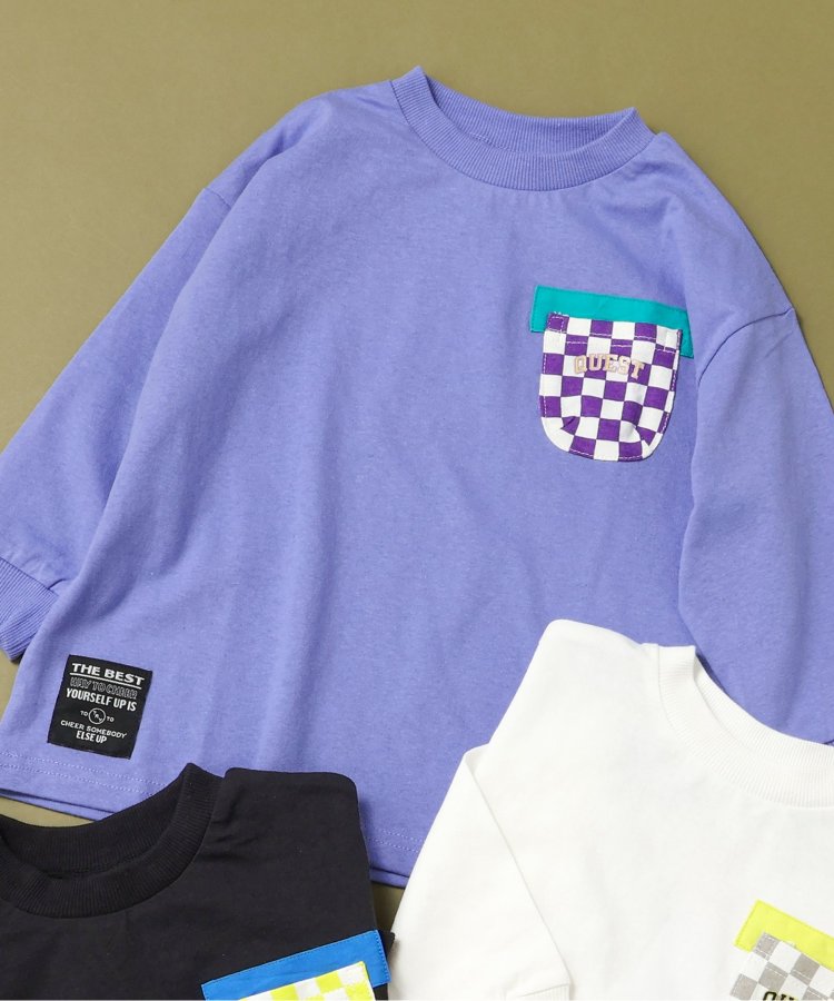 格紋口袋印花T恤