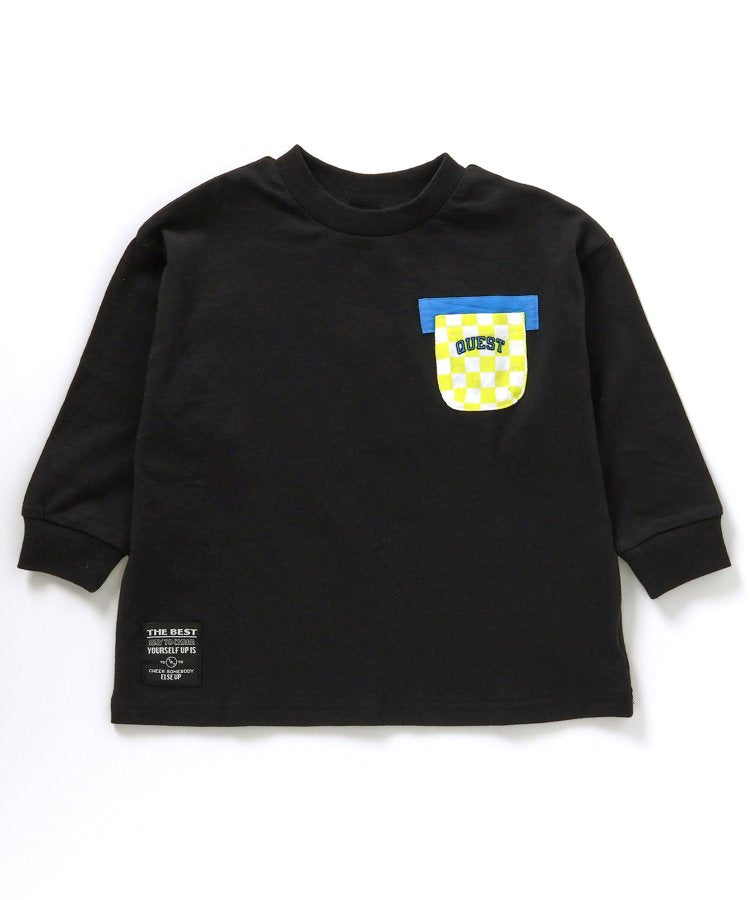 格紋口袋印花T恤