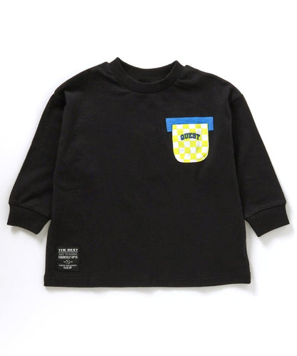 格紋口袋印花T恤