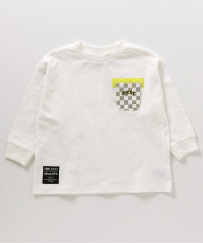 格紋口袋印花T恤