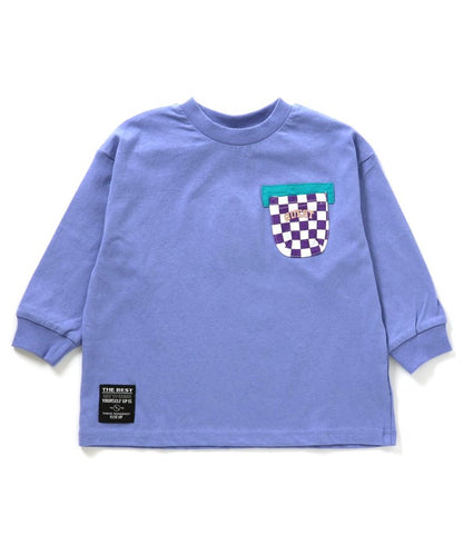 格紋口袋印花T恤