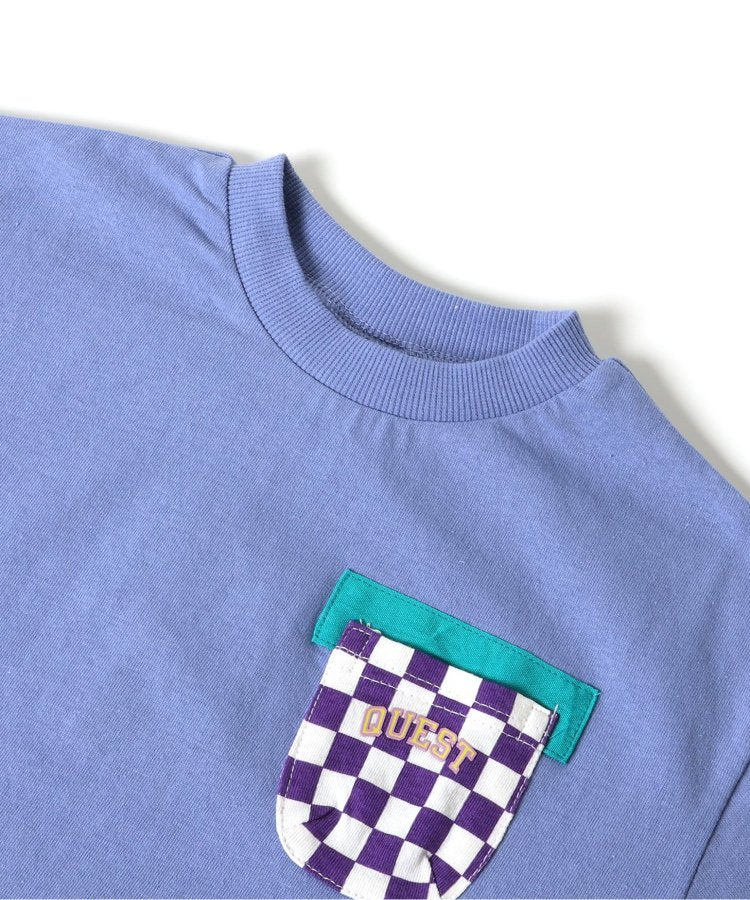 格紋口袋印花T恤