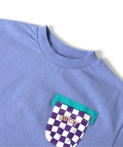 格紋口袋印花T恤