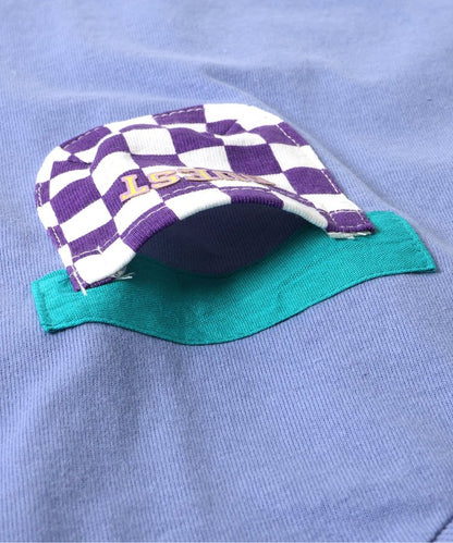 格紋口袋印花T恤