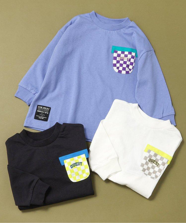 格紋口袋印花T恤