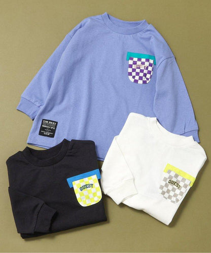 格紋口袋印花T恤