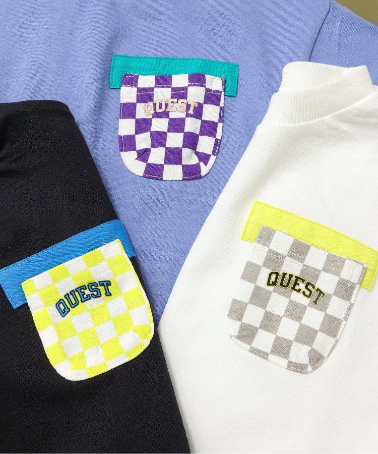 格紋口袋印花T恤