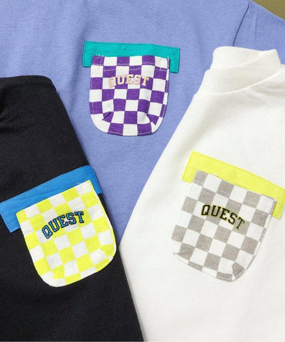 格紋口袋印花T恤