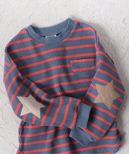 【連衣裙】星星圖案蜂窩紋長袖T恤