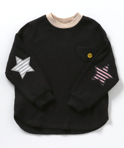 【連衣裙】星星圖案蜂窩紋長袖T恤