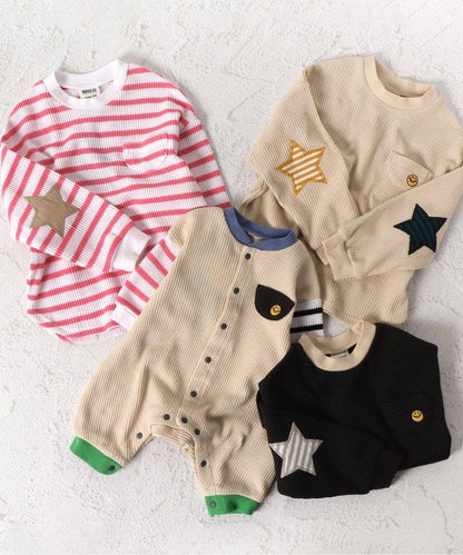 【連衣裙】星星圖案蜂窩紋長袖T恤