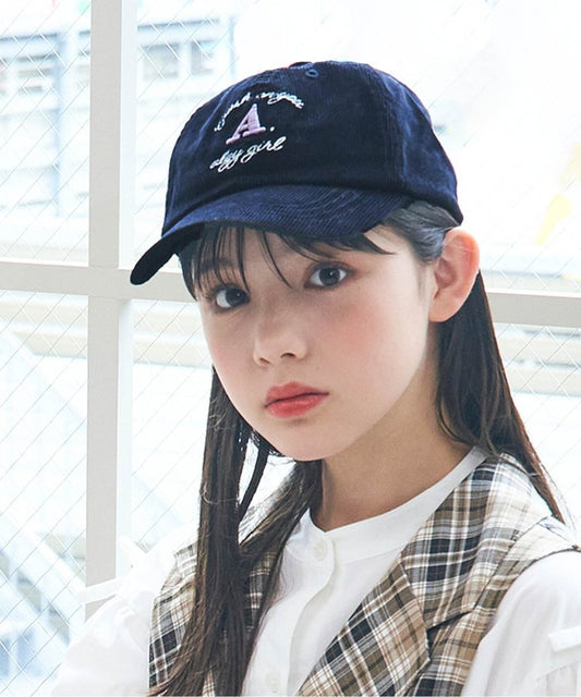 羊毛絨心形燈芯絨帽
