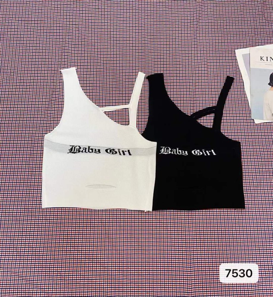 嬰兒女孩不對稱針織吊帶背心 黑色［特價］ (CT6676-2)