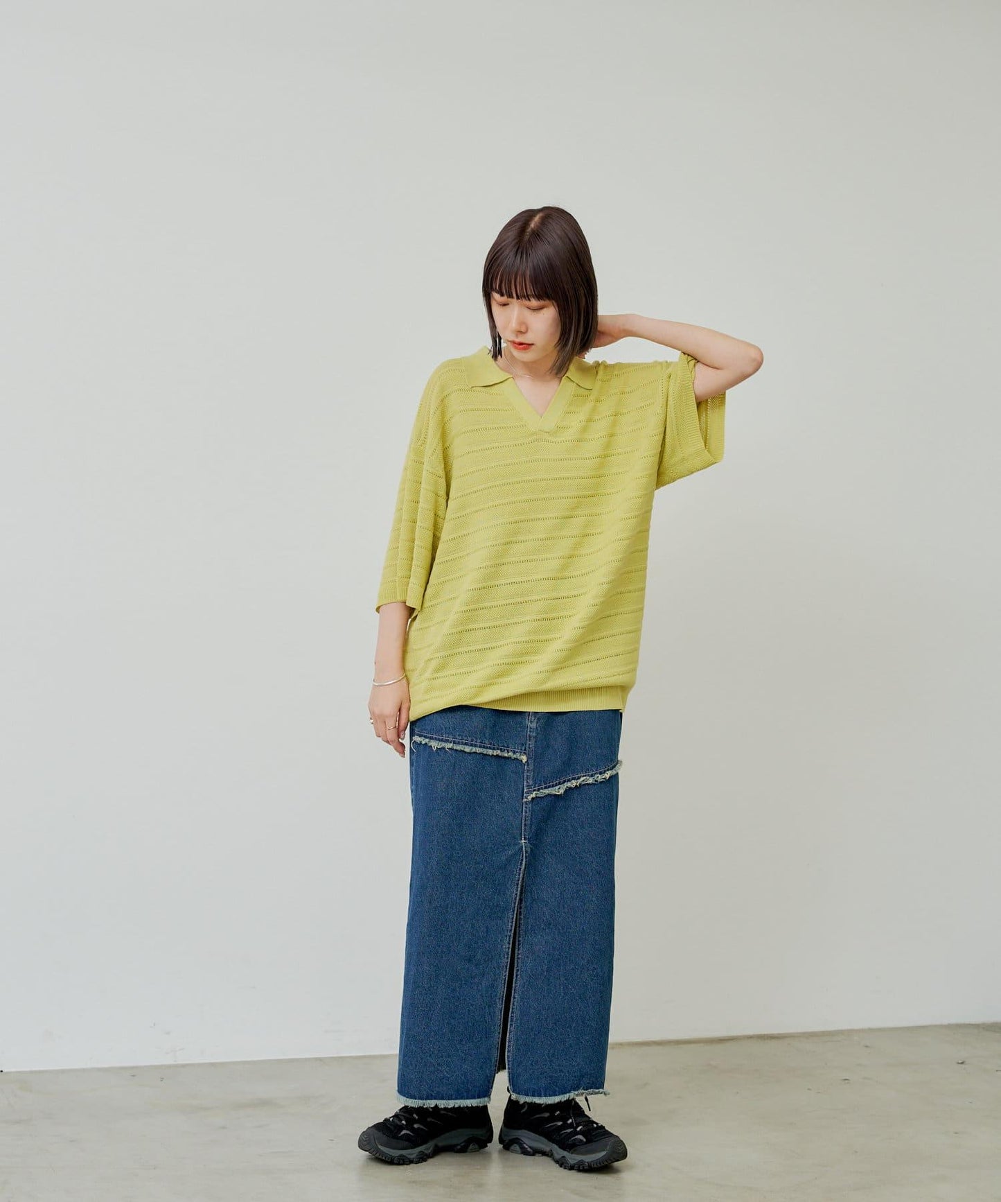 【Kastane】【WHIMSIC】V領提花針織套頭衫