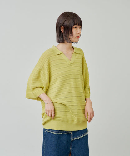 【Kastane】【WHIMSIC】V領提花針織套頭衫