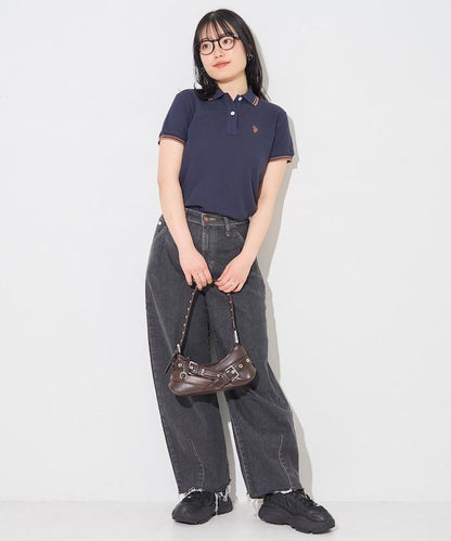 聯名 線條設計一點刺繡Polo衫