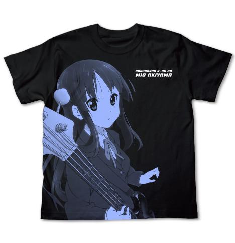 輕音少女! XL尺寸 秋山澪全印花T恤/黑色