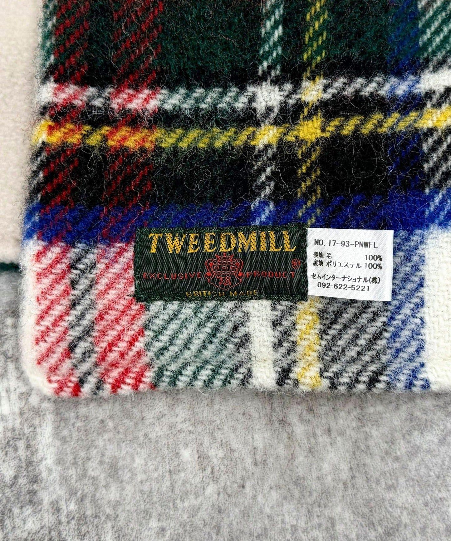 【TWEED MILL】羊毛格紋×抓絨河流圍巾