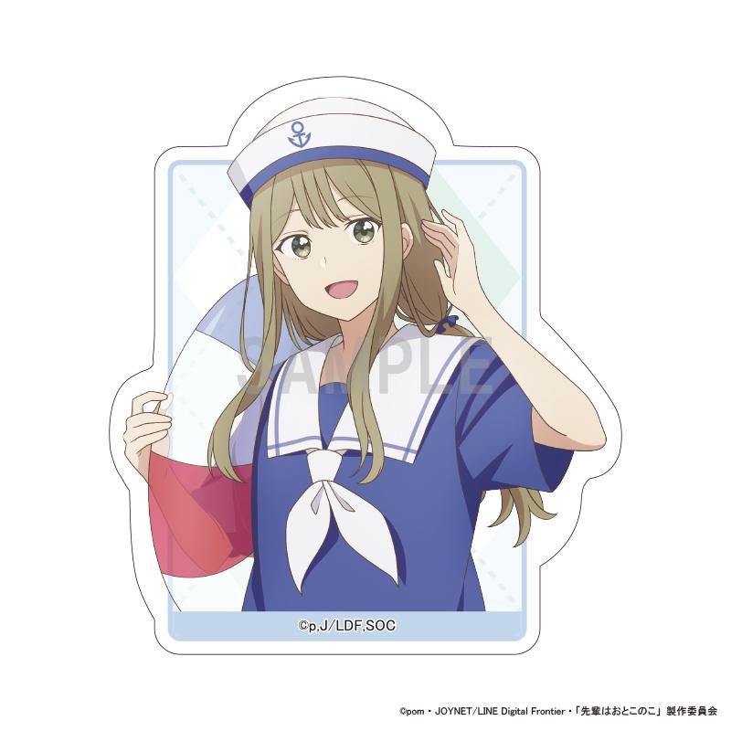 《前輩是男孩子》剪影貼紙 花岡真實 海軍風格版