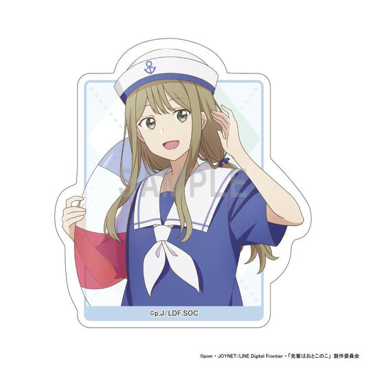 《前輩是男孩子》剪影貼紙 花岡真實 海軍風格版