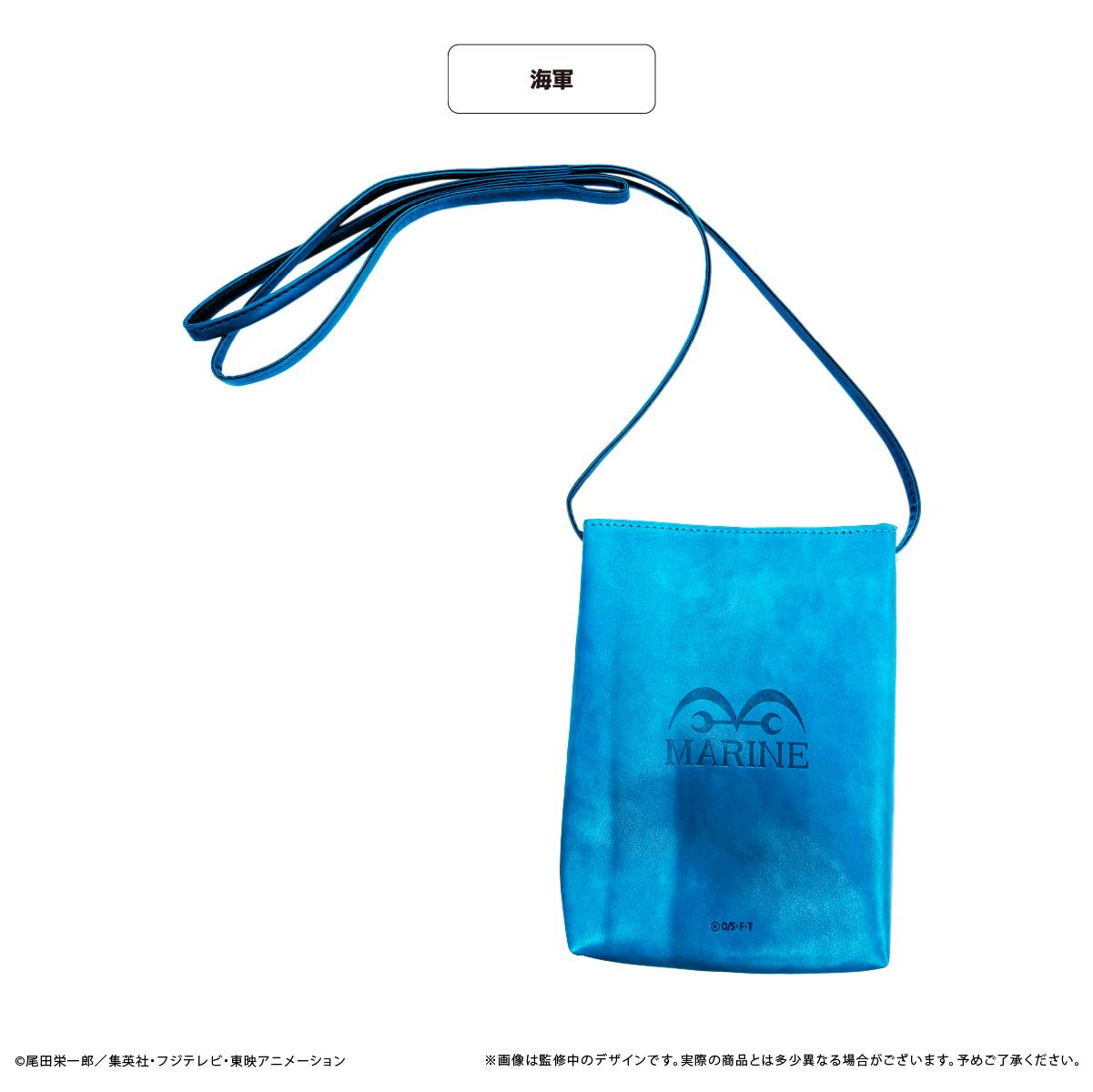 ONE PIECE 皮革手機肩揹包 海軍