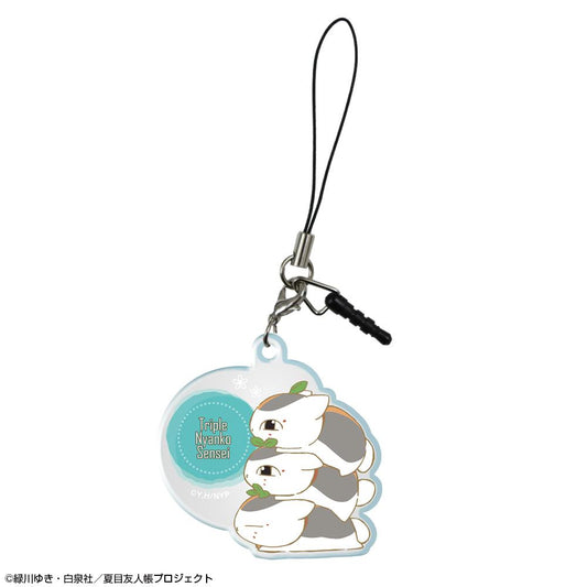 《夏目友人帳》- 亞克力耳機插頭飾品 設計05(三隻貓老師/B)