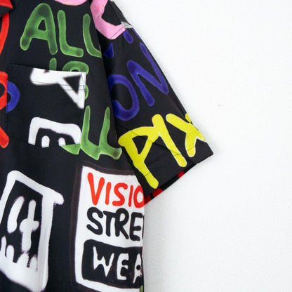 VISION STREET WEAR 格爾尼卡圖案襯衫 黑色 (CT7116BK)