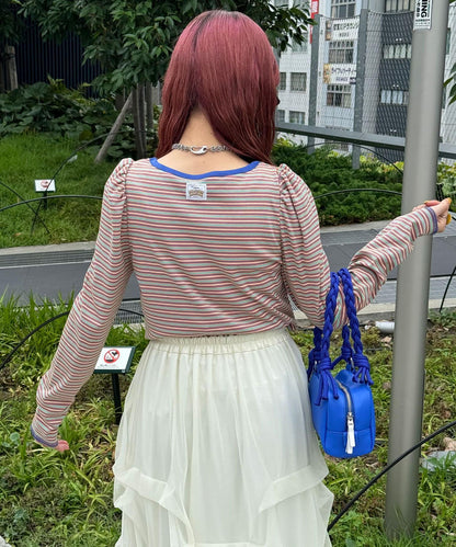 【2024AW】【HELLO.SANFRANCISCO/你好，舊金山】多色條紋兩穿長T恤