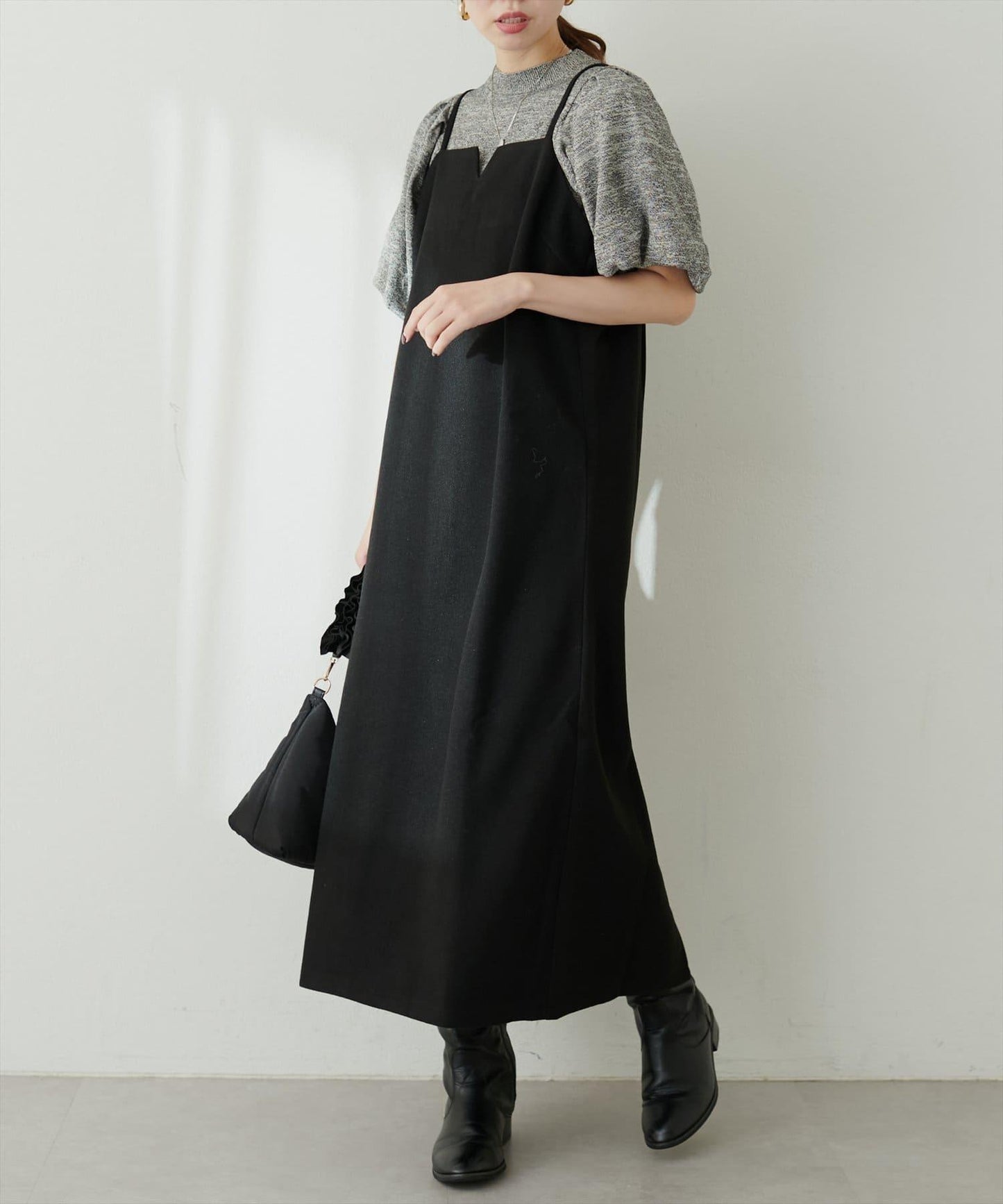 氣球袖混紡針織衫