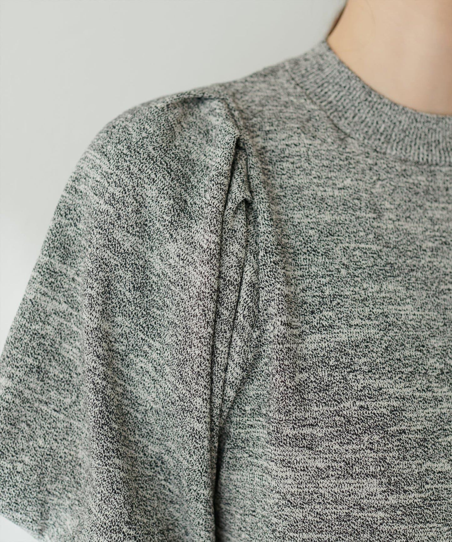 氣球袖混紡針織衫