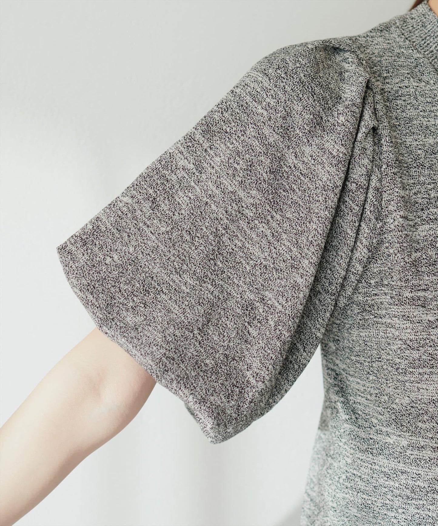 氣球袖混紡針織衫