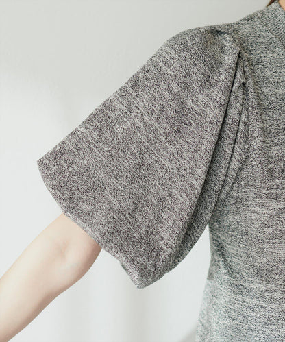 氣球袖混紡針織衫