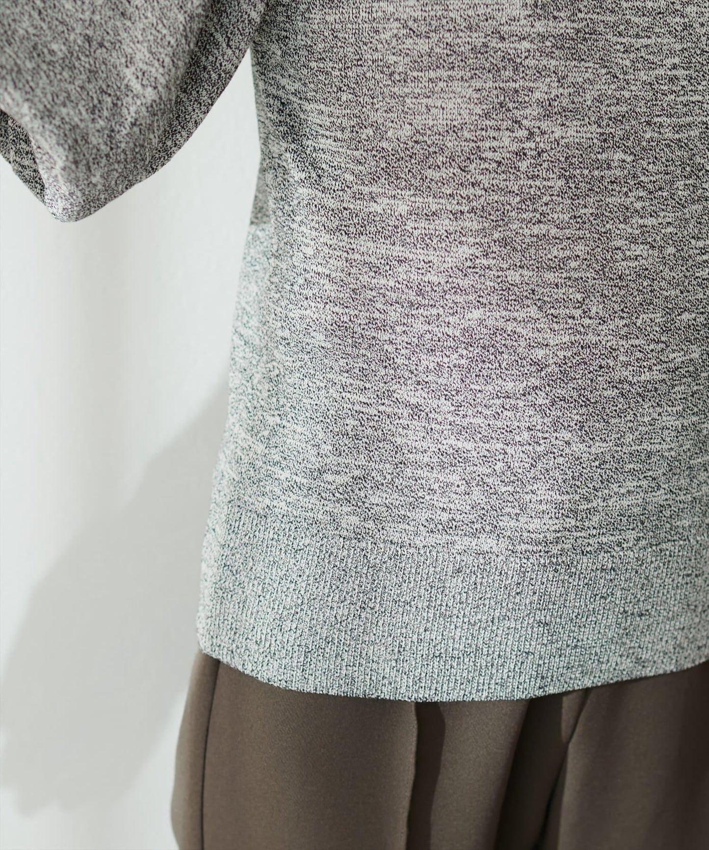 氣球袖混紡針織衫