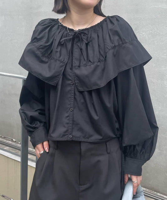 【3色展開】中長款領口襯衫